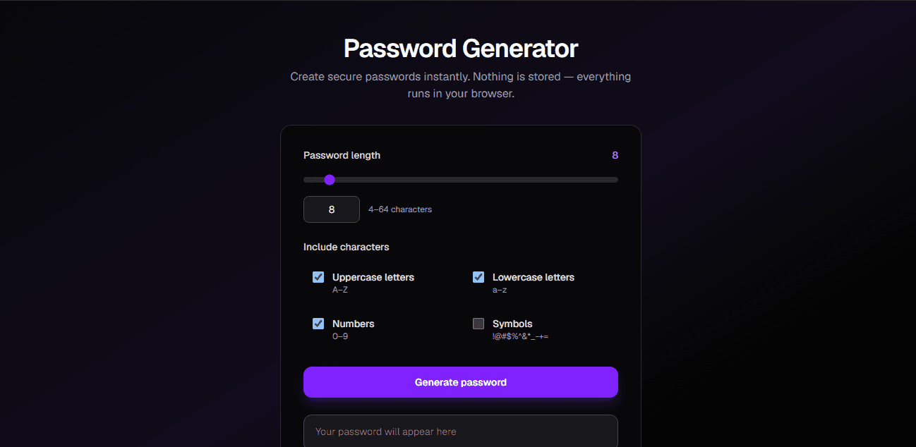 Password Generator screenshot